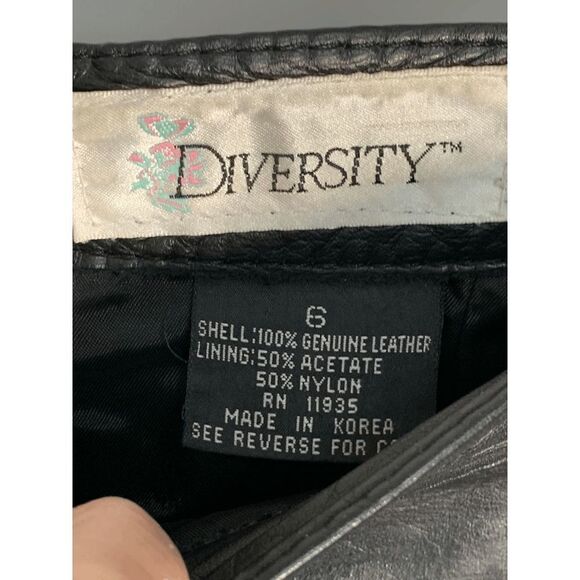 Diversity Women's Knee Length Genuine Leather Straight Skirt Black Size 6 - Picture 6 of 12